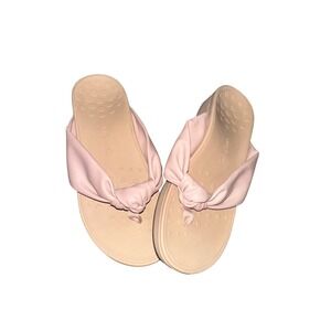 Vionic Rosalind Knotted Thong Platform Wedges Pink‎ Sandals Shoes Women's Size 9